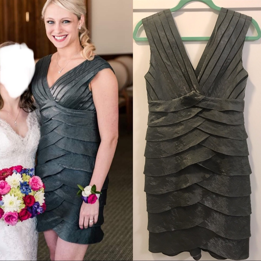 Adrianna Papell gray cocktail dress